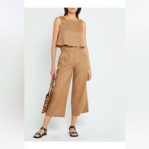 Willow Two Piece Pant & Crop Top Set Sleeveless Wide Leg  XS
